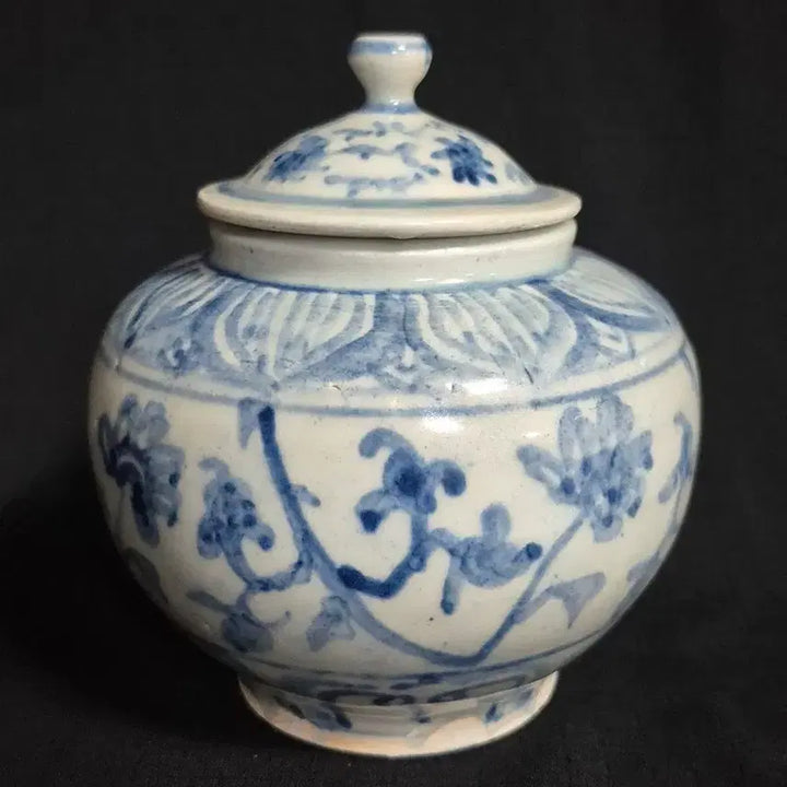 [BUNJANG] Chinese Blue and White Porcelain Tea Caddy with Lid / 중국도자기 청화 백자 유개호 차통 단지 차호