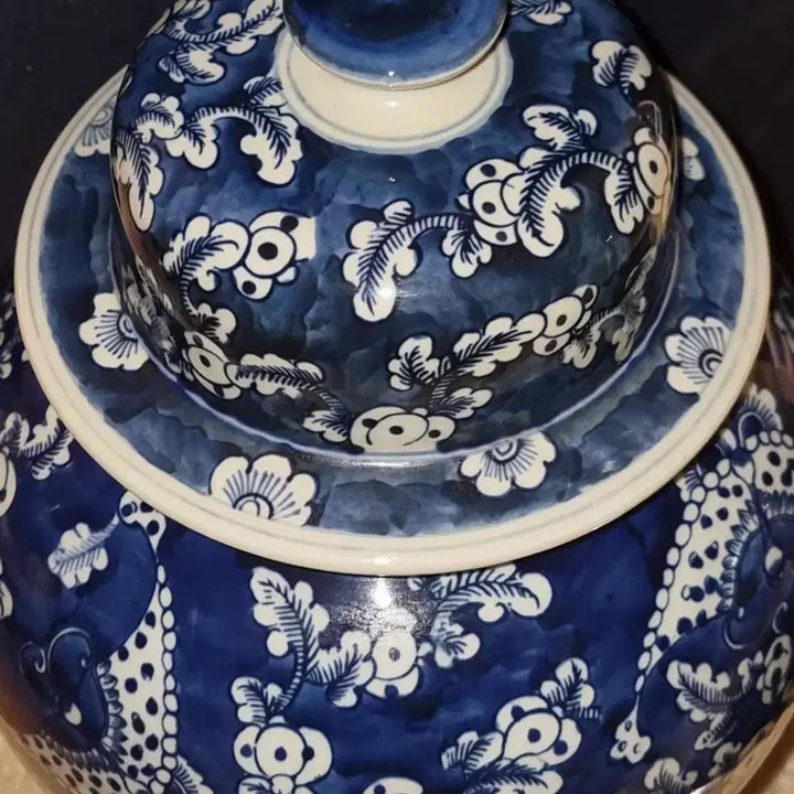[BUNJANG] Blue and White Porcelain Covered Jar / 청화백자 유개관 높이 37 지름 23 센치 중국도자기