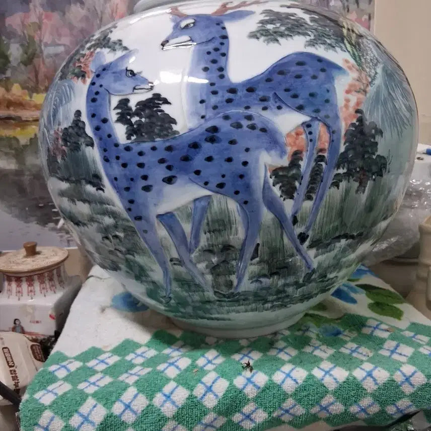 [BUNJANG] Handcrafted Landscape Porcelain Vase / 풍경화 도자기