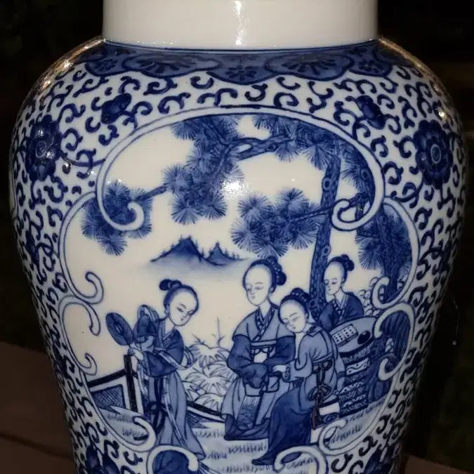 [BUNJANG] Qing Dynasty Kangxi Period Blue and White Porcelain Vase / 대청강희년제 청화백자 대관 높이43 지름26센치 중국도자기 고도자 골통품