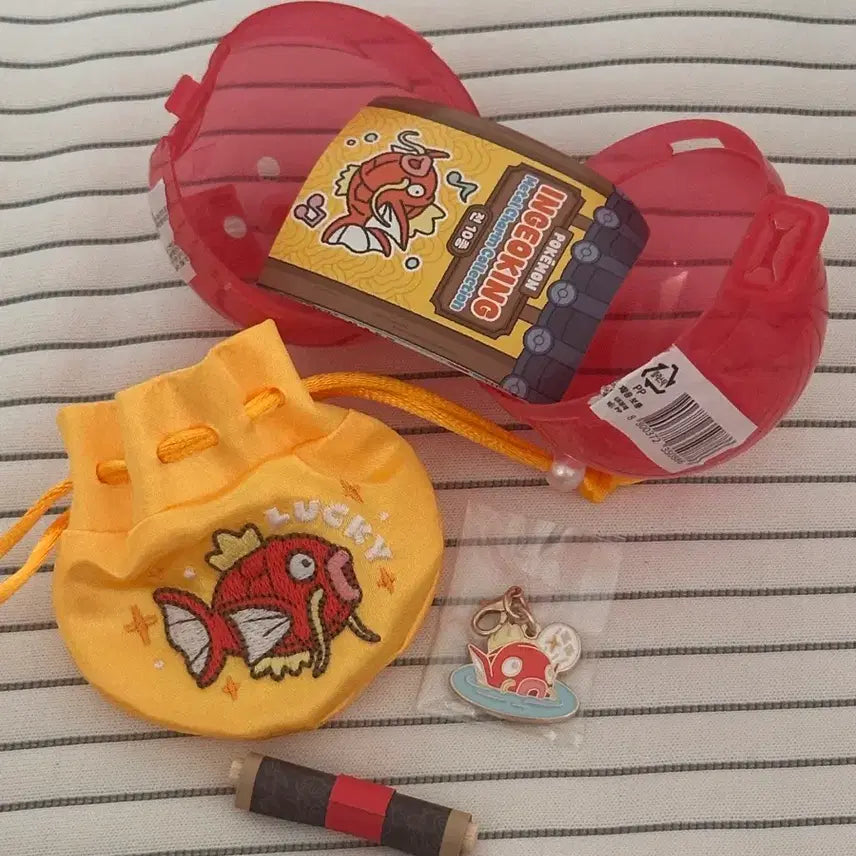 [BUNJANG] Pokemon Magikarp Lucky Bag Metal Charm / 포켓몬 잉어킹 복주머니 메탈참 행운상승
