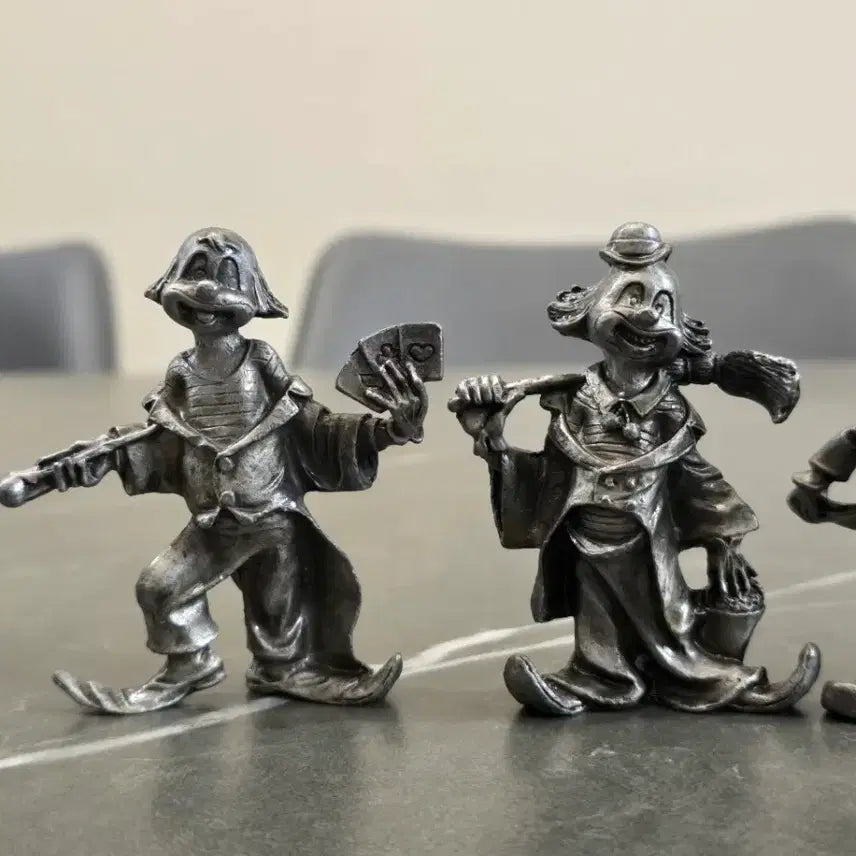 [BUNJANG] Vintage Pewter Pierrot Figurine Set of 4 / 빈티지 주석 삐에로 피규어 인형 4종 세트