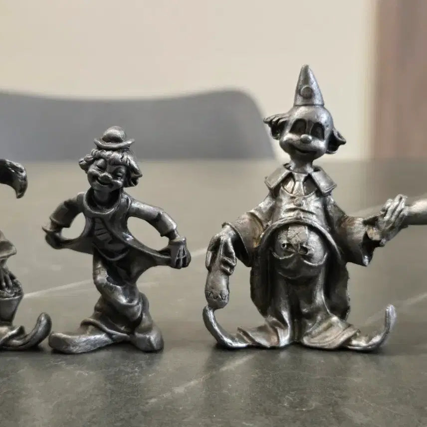[BUNJANG] Vintage Pewter Pierrot Figurine Set of 4 / 빈티지 주석 삐에로 피규어 인형 4종 세트
