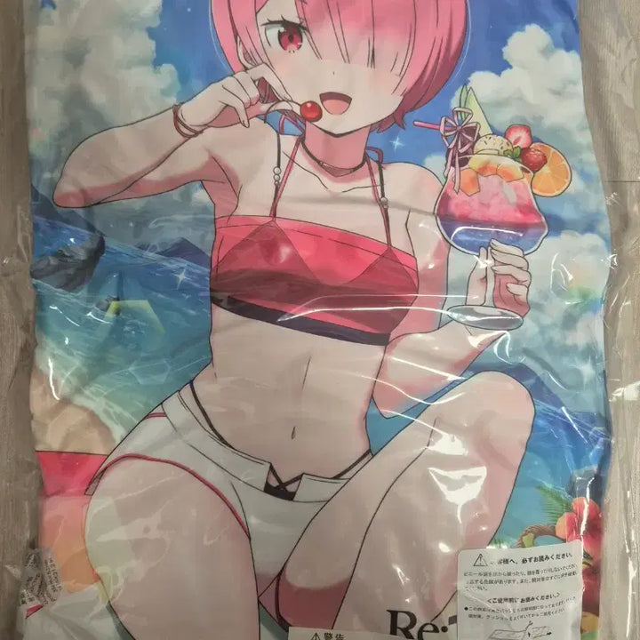 [BUNJANG] Re:Zero Rem &amp; Ram Swimsuit Version Cushion / 리제로 렘, 람 쿠션 (리제로스 수영복버전)