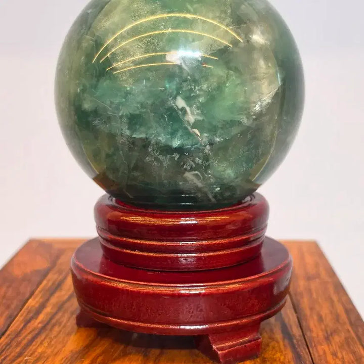 [BUNJANG] Fluorite Mineral Sphere Floor Light / 26082206 좋은 기운을 내뿜는 영롱한 플로어라이트 형석 광물 구가공석 수석 팝니다