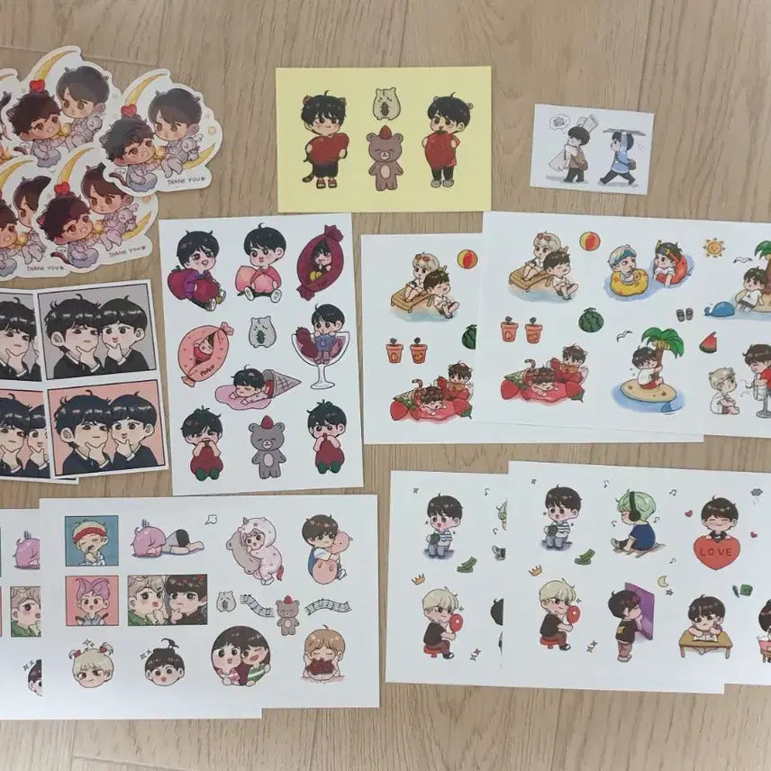 [BUNJANG] BTS VJin Fanart Bundle Set / 방탄 뷔진 팬아트 굿즈 일괄