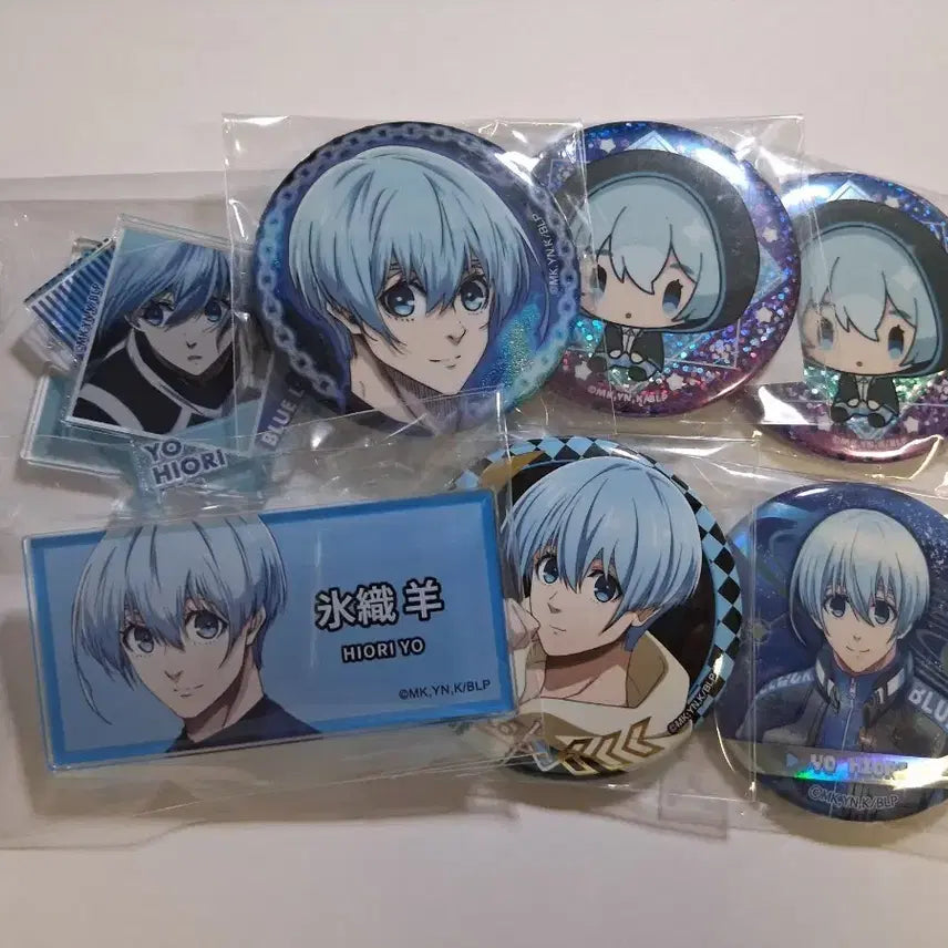 [BUNJANG] Blue Lock Hiori Yo Name Can Badge &amp; Acrylic Stand Set / 블루록 히오리 요우 캔뱃지 아크릴 에고전 네임 뱃지 세트