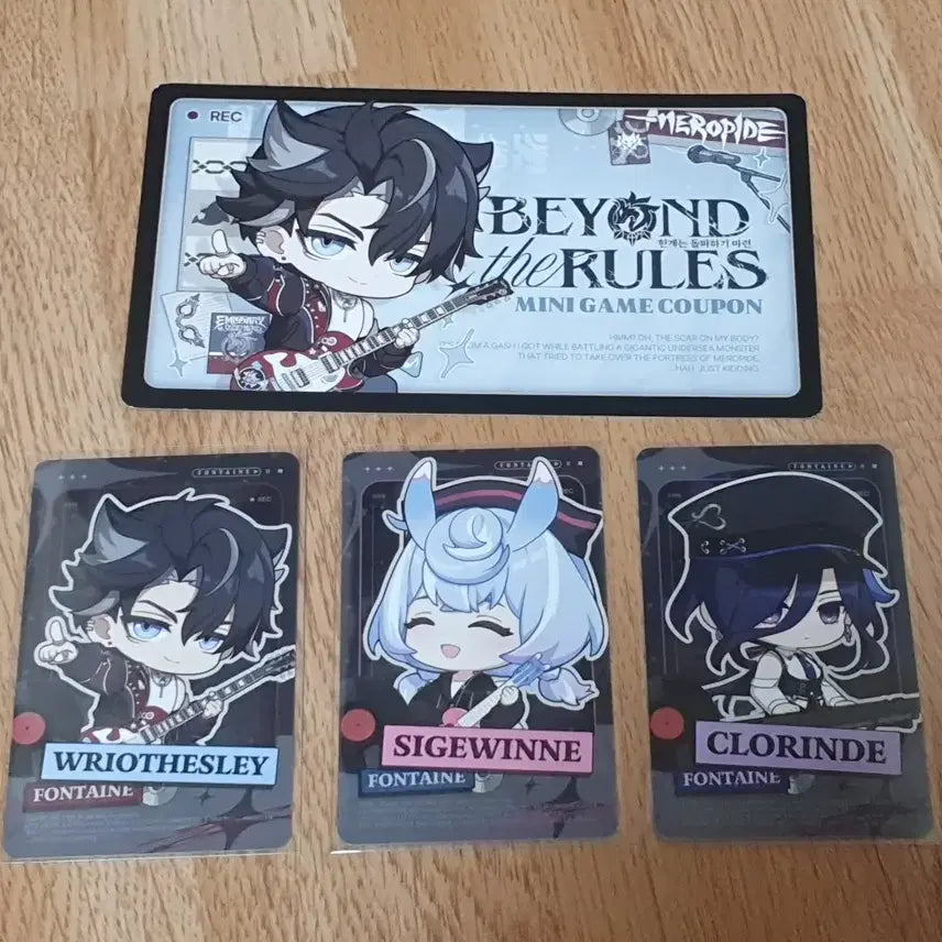 [BUNJANG] Genshin Impact Galaxy Samsung Popup Store Raiden Shogun Clorinde Sigwin Photocard 3-Set + Stamp Board Bundle / 원신 갤럭시 삼성 팝업스토어 미니게임 라이오슬리 클로린드 시그윈 포토카드3장+도장판 일괄