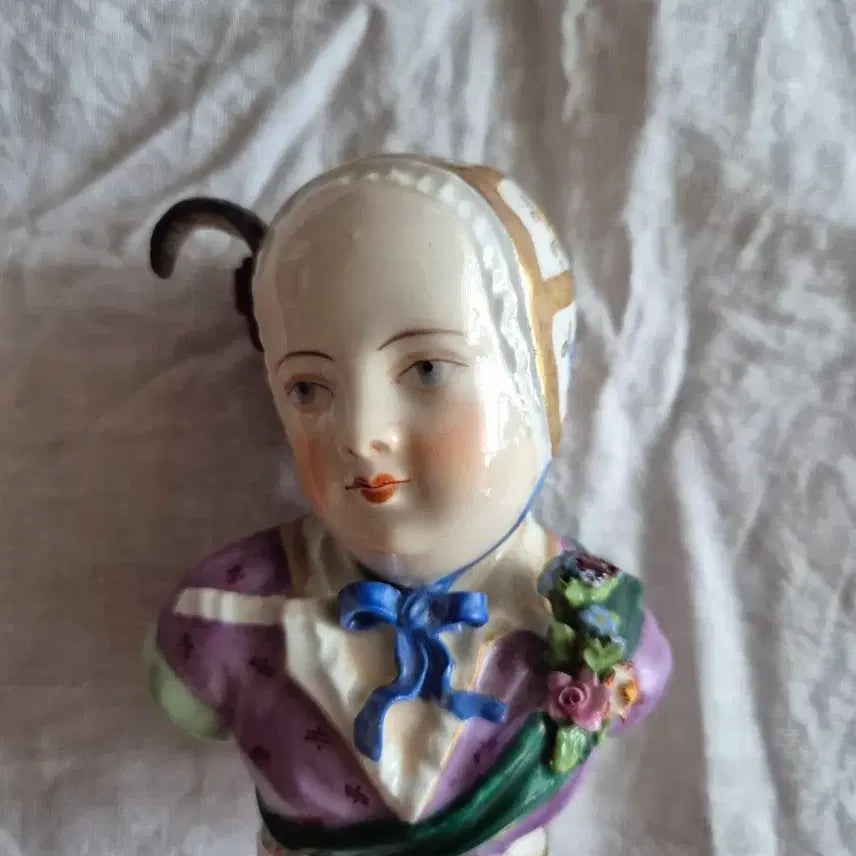 [BUNJANG] 19th Century German Dresden/Potschappel Carl Thieme Style Porcelain Child Bust / 앤틱도자기 Burst