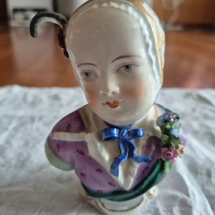[BUNJANG] 19th Century German Dresden/Potschappel Carl Thieme Style Porcelain Child Bust / 앤틱도자기 Burst