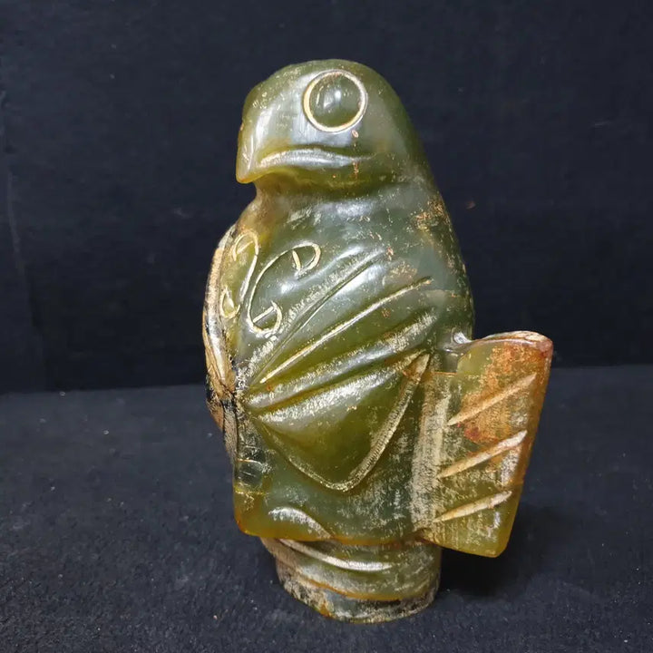 [BUNJANG] Antique Celadon Jade Owl Sculpture / (수원만물)고급 청옥 고옥 홍산옥기 삼성태상