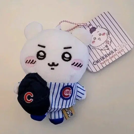 [BUNJANG] Chiikawa x MLB Cubs Collaboration Keychain / 치이카와 MLB 컵스 콜라보 키링
