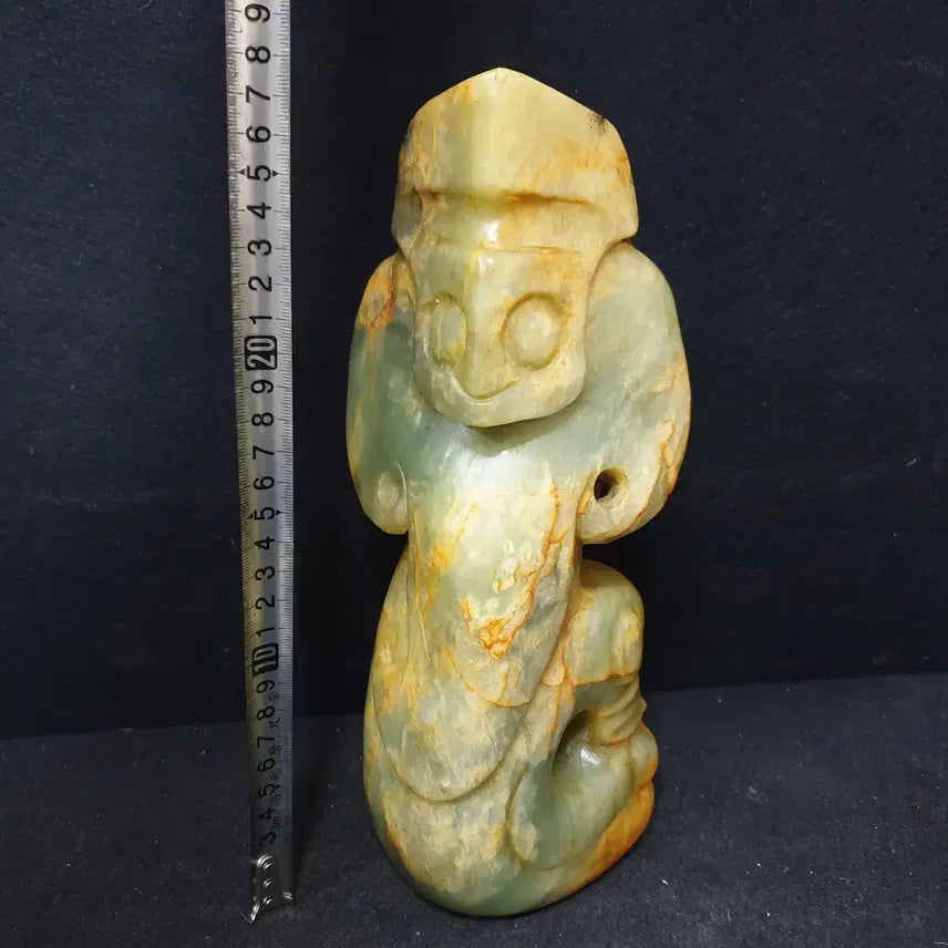 [BUNJANG] Exhumed High-Grade Jadeite "Hwajenok" Combination Sculpture / (수원만물)출토 고급 청옥  화전옥 조합상