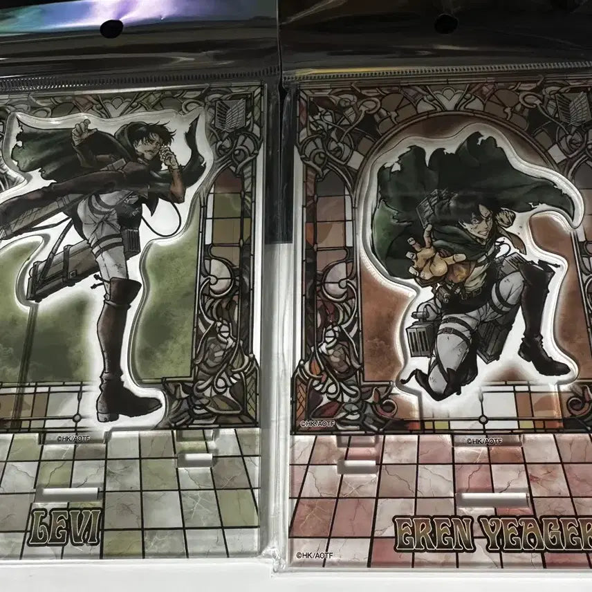 [BUNJANG] Attack on Titan Levi &amp; Eren Yeager Acrylic Stand Set (Sealed) / (미개봉) 진격의 거인 리바이 &amp; 에렌 예거 아크릴 스탠드 2종