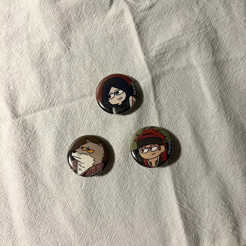 [BUNJANG] Bleach Jiroori Mini Can Badges Set (Renji, Unohana, Komamura) / 블리치 지로리 미니 캔뱃지 렌지 우노하나 코마무라 3종 일괄