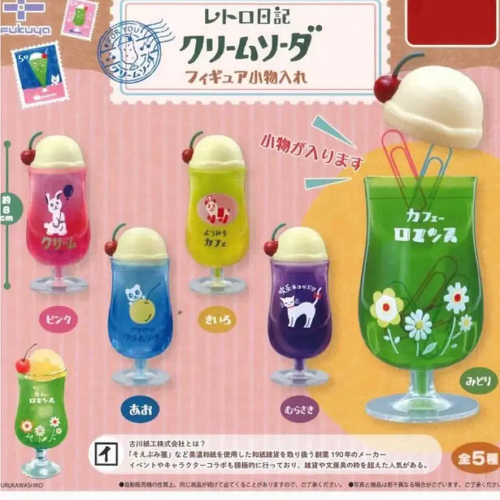 [BUNJANG] Melon Soda Cream Soda Gacha 5-Piece Full Set / 메론소다 크림소다 가챠 5종 풀셋