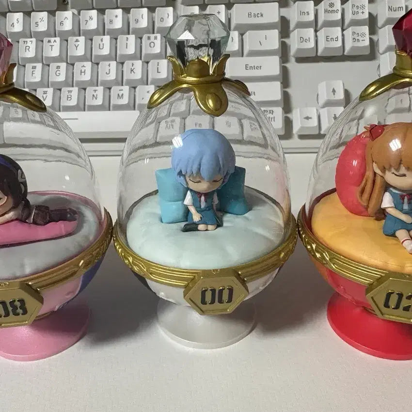 [BUNJANG] Evangelion Dreaming Pot Figures Mari, Rei, Asuka Bundle Set / 에반게리온 드리밍팟 피규어 마리 레이 아스카 일괄
