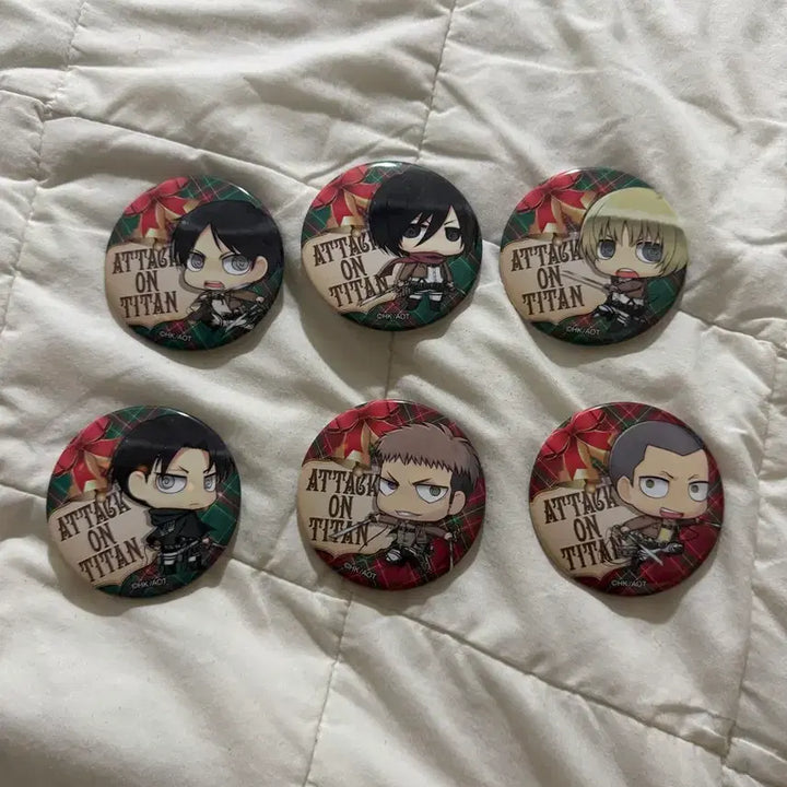 [BUNJANG] Attack on Titan 6 Types Set Badges / 진격의 거인 뱃지 6종 세트