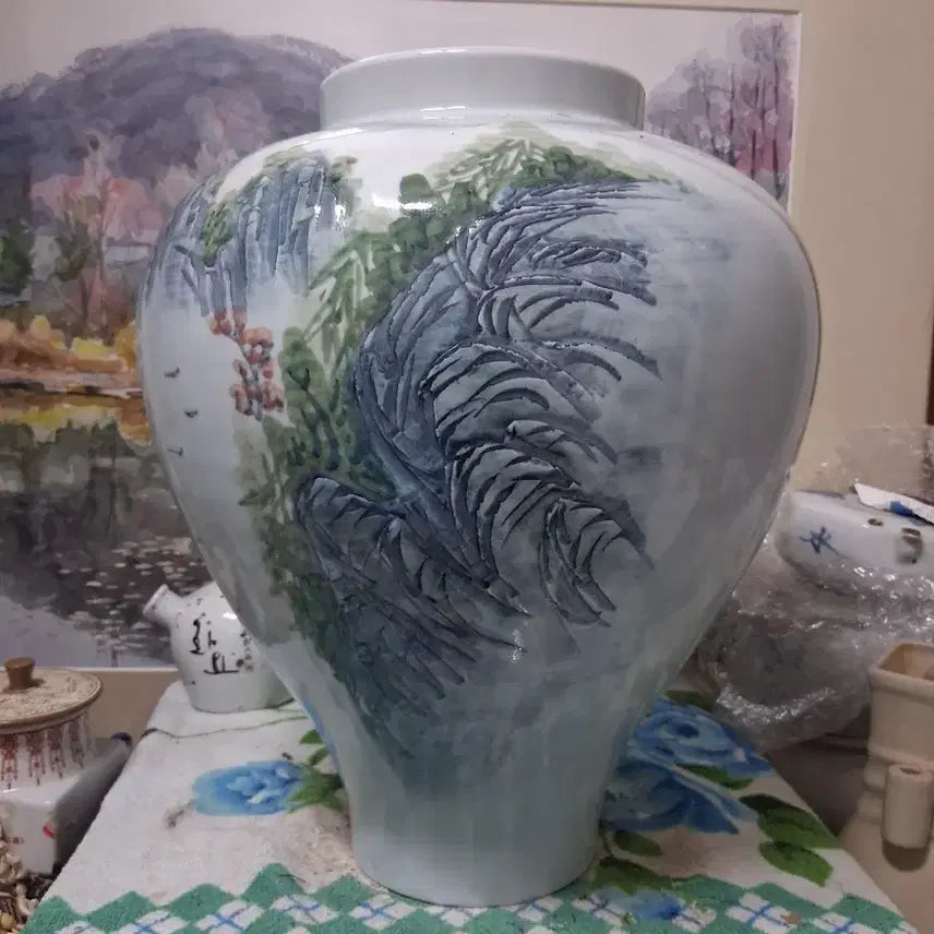 [BUNJANG] Landscape Painting Ceramic Vase / 풍경화 도자기