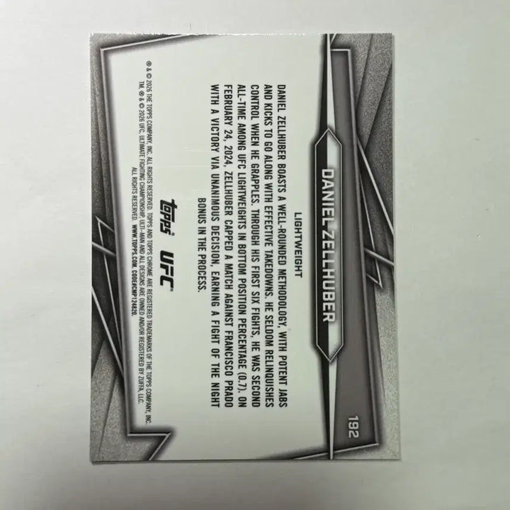 [BUNJANG] UFC Daniel Zellhuber Limited Edition 275 Top Chrome UFC Card / UFC 다니엘 젤후버 275한정 탑스크롬 UFC카드