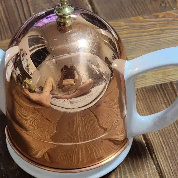 [BUNJANG] Antique Copper and Ceramic 1.5L Teapot / 근대사 구리.도자기  1.5L티팟