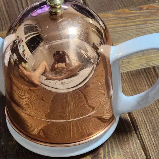 [BUNJANG] Antique Copper and Ceramic 1.5L Teapot / 근대사 구리.도자기  1.5L티팟