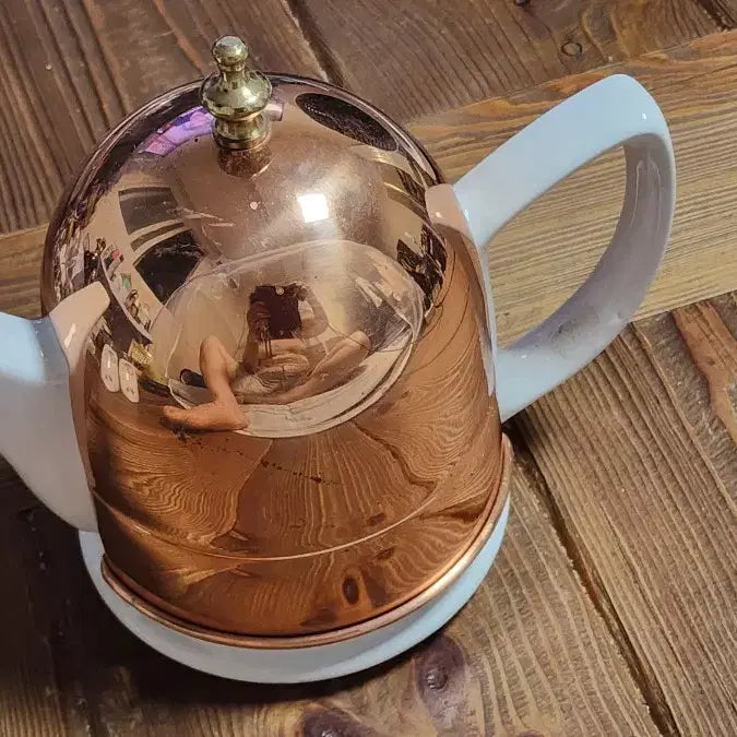 [BUNJANG] Antique Copper and Ceramic 1.5L Teapot / 근대사 구리.도자기  1.5L티팟
