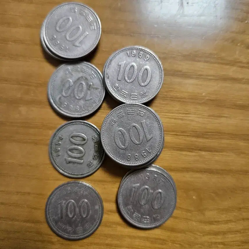 [BUNJANG] 1980s 100 Won Coin Collection (7 Coins) / 80년대 100원