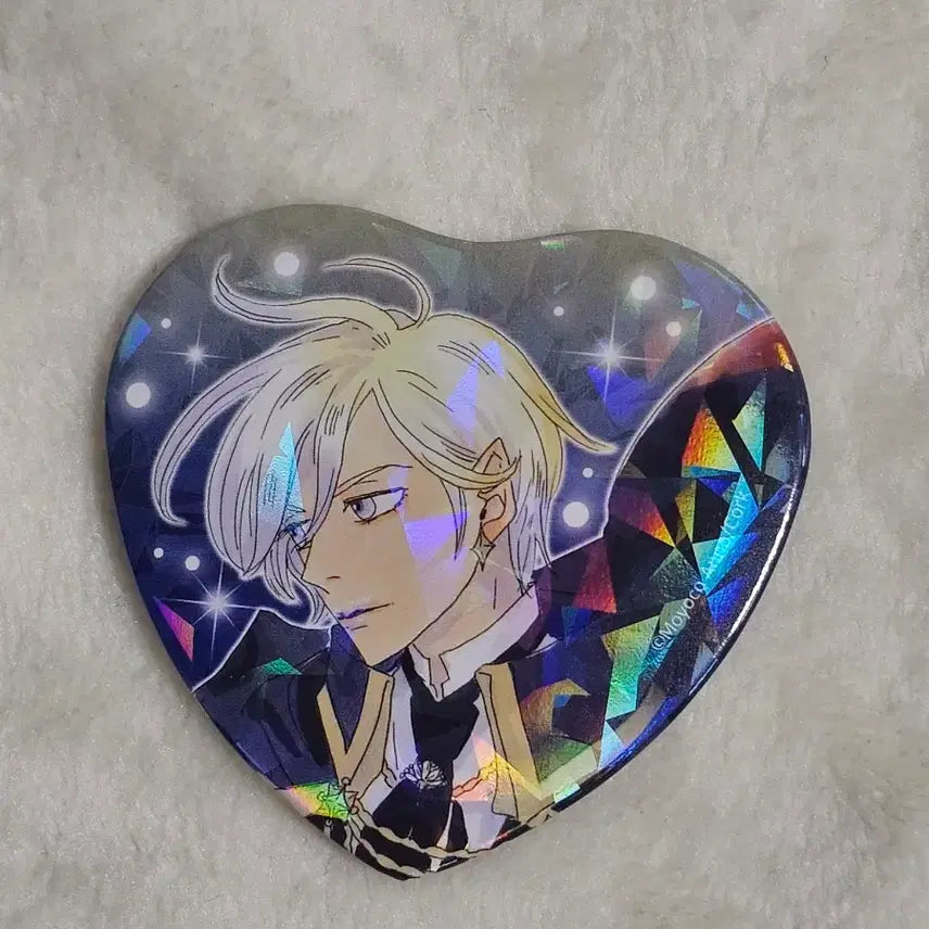 [BUNJANG] Sugar Sugar Rune Pierre Hologram Heart Can Badge / 슈가슈가룬 팝업 리미션 홀로그램 하트 캔뱃지 피에르