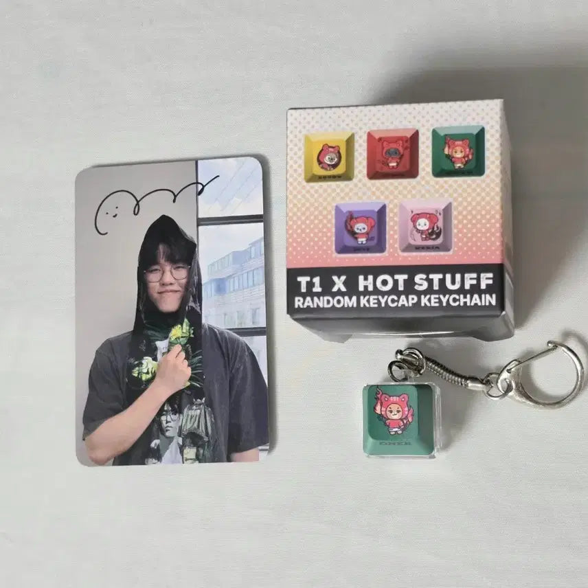 [BUNJANG] T1 Homeground Hotstuff Collaboration Keycap Owner Set + Photocard / 티원 홈그라운드 핫스터프 키캡 오너 + 포카 양도판매