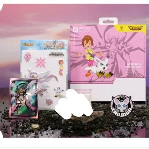 [BUNJANG] Digimon Adventure Collaboration Goods Sticker, Magnet, Photocard Set / 디지몬 블루투스 이어폰 콜라보 굿즈 스티커 자석 포토카드 나리 가트몬