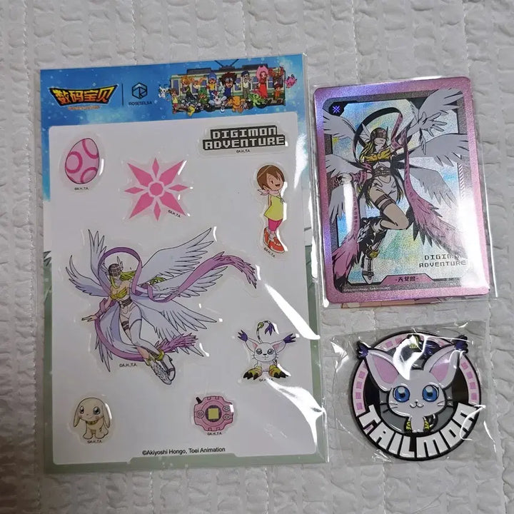[BUNJANG] Digimon Adventure Collaboration Goods Sticker, Magnet, Photocard Set / 디지몬 블루투스 이어폰 콜라보 굿즈 스티커 자석 포토카드 나리 가트몬