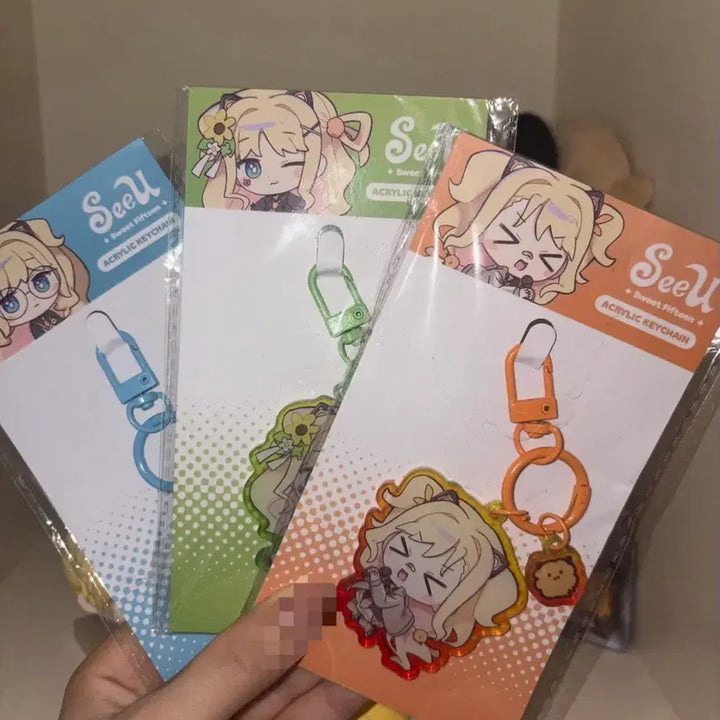 [BUNJANG] Vocaloid SeeU Illustration Acrylic Keyring Set (3 Types) / 보컬로이드 시유 일러스타 아크릴 키링 3종