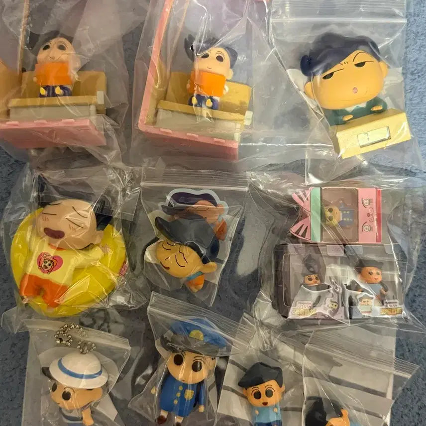[BUNJANG] Crayon Shin-chan Tetsuo Figure &amp; Keyring Bundle Set / 짱구는못말려 철수피규어&amp;키링 일괄세트