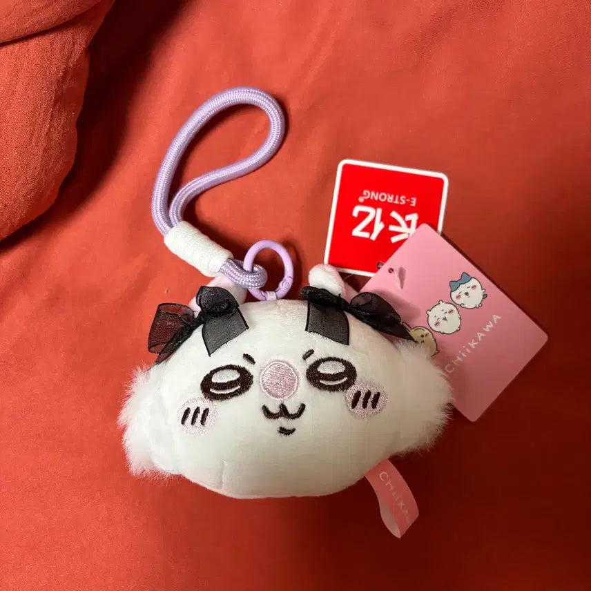 [BUNJANG] Chiikawa Momonga Ribbon Face Plush Keychain / 새상품 치이카와 리본 모몽가 얼굴 인형 키링