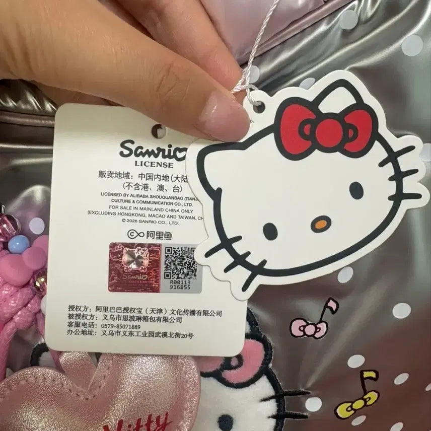 [BUNJANG] Hello Kitty Silver Pouch with Keychain Set / 키티 실버 파우치 + 키링도 함께 드려요