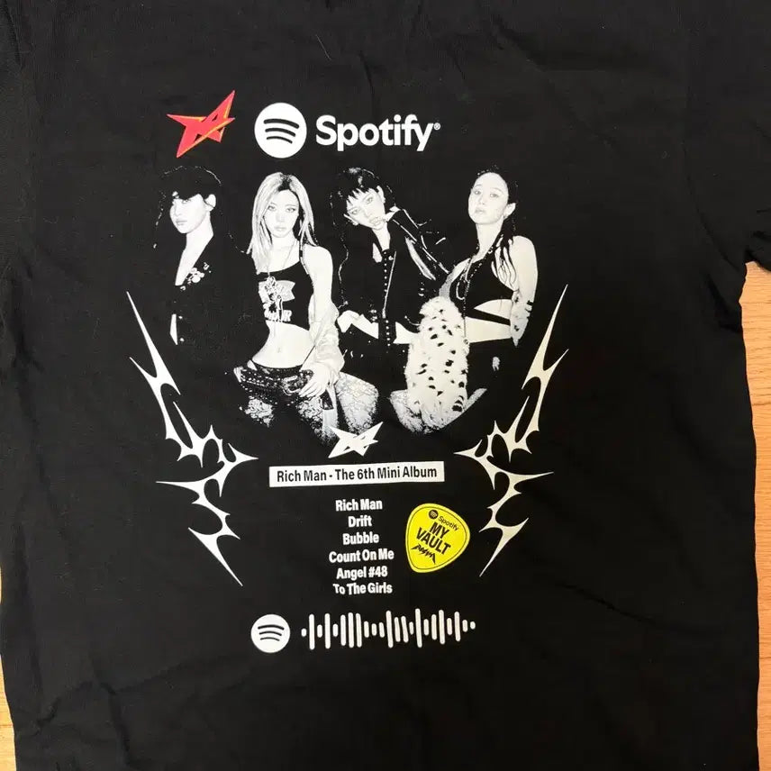 [BUNJANG] Aespa Spotify Pop-up Limited Edition T-Shirt + Bandana (Customized) / 에스파 리치맨 티셔츠 + 반다나 마이볼트-리치맨