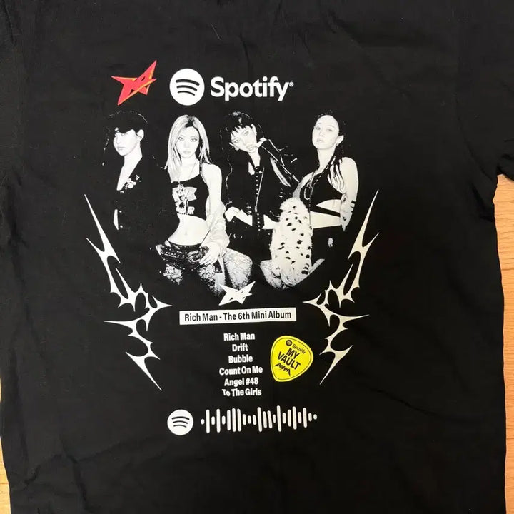 [BUNJANG] Aespa Spotify Pop-up Limited Edition T-Shirt + Bandana (Customized) / 에스파 리치맨 티셔츠 + 반다나 마이볼트-리치맨