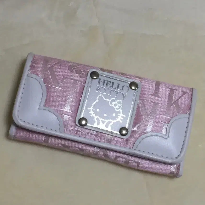 [BUNJANG] Hello Kitty Monogram Wallet Key Holder Pink / 레어) 고전 헬로키티 모노그램 지갑 키홀더 핑크 갸루