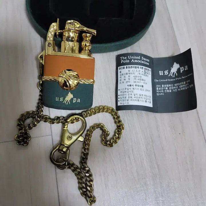 [BUNJANG] U.S. Polo Assn. Lighter with Gold Chain / 유에스폴로 어소시에이션 라이터 금장 체인 포함
