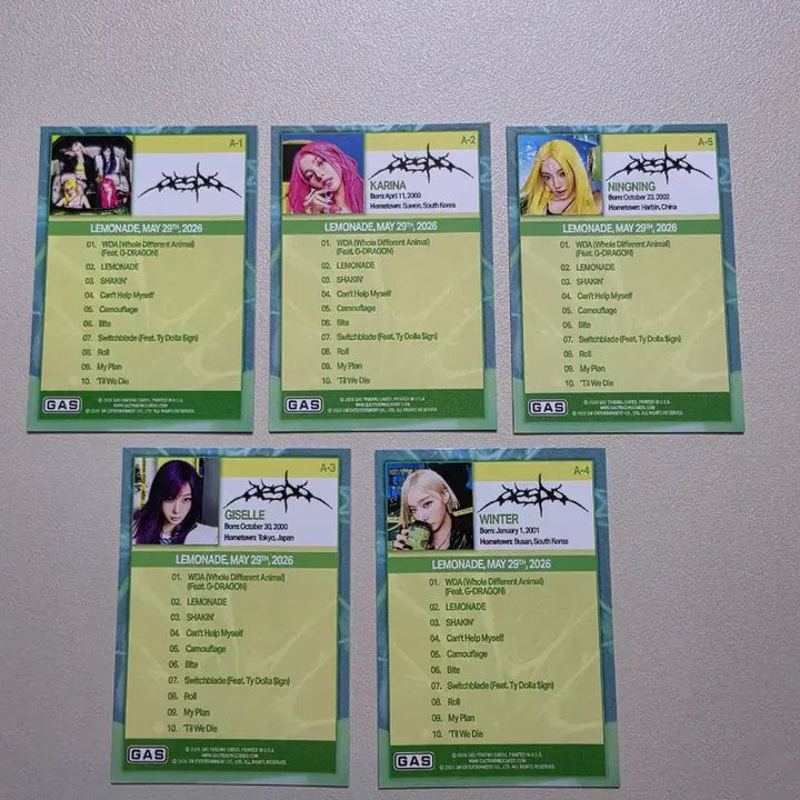 [BUNJANG] Aespa X GAS Card 5 Type Set / 에스파 X GAS 카드 5종 세트
