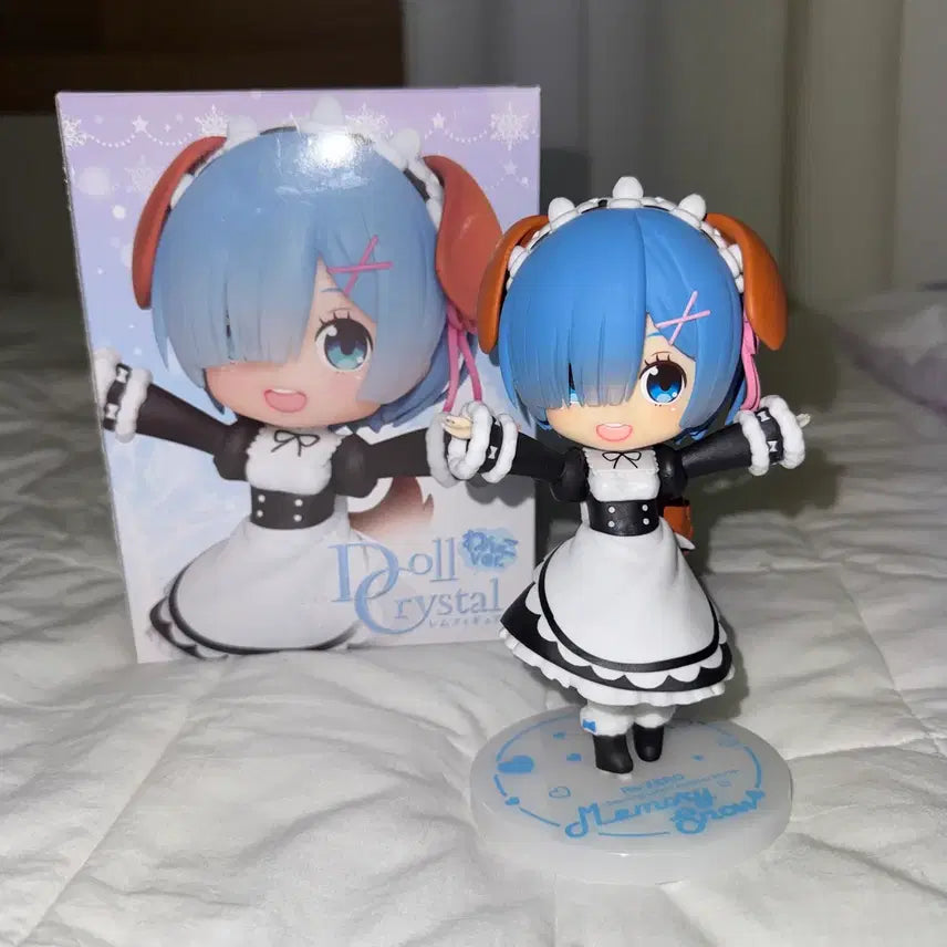 [BUNJANG] Re:Zero Rem Crystal Dress Dog Figure / 리제로 렘 크리스탈 돌 강아지 피규어
