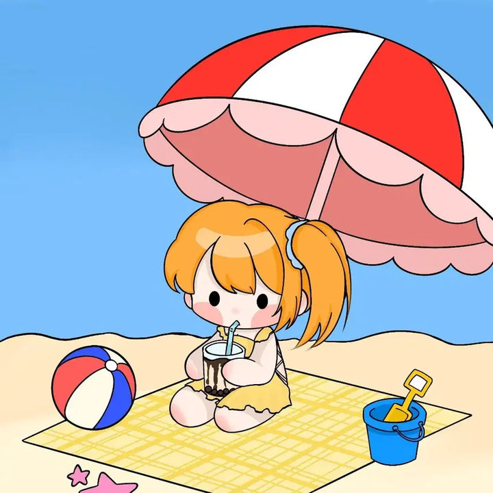 [BUNJANG] Summer Beach Custom Commission Slot / 여름 바닷가 고정틀 커미션 (할인중!)