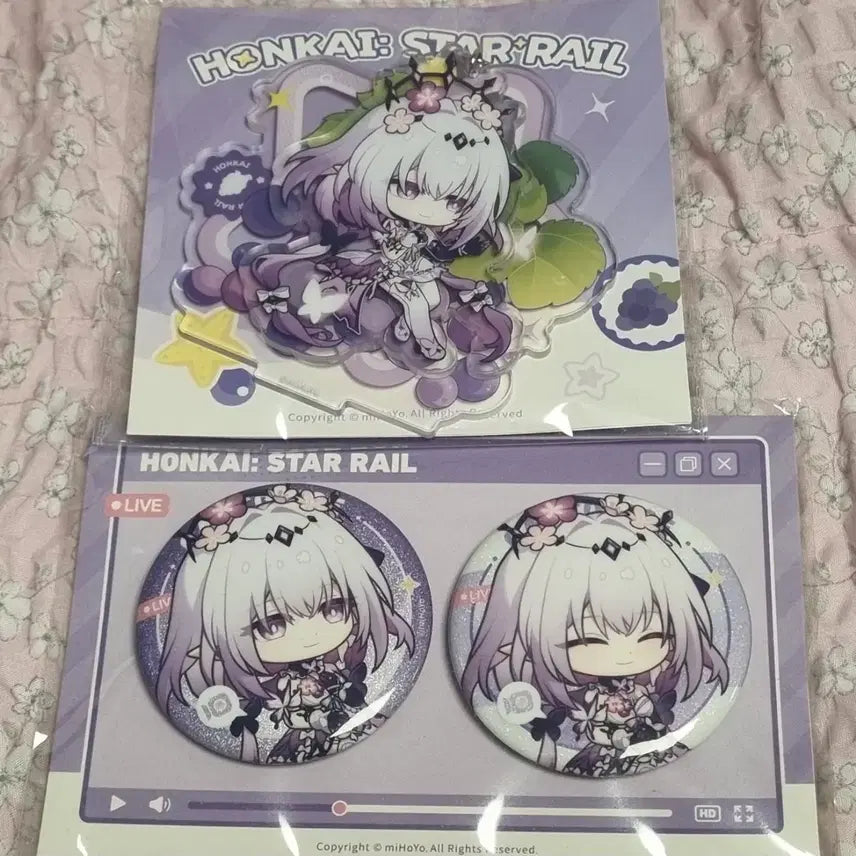 [BUNJANG] Honkai Star Rail Fruit Summer Series Castoris Acrylic Stand/Keyring &amp; Badge Set / 붕괴 스타레일 과일 여름 시리즈 카스토리스 아크릴&amp;뱃지