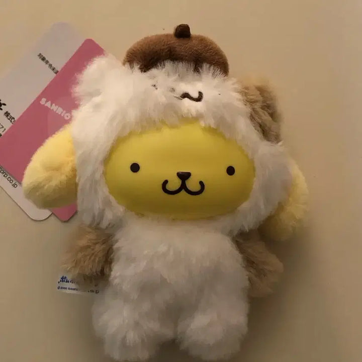 [BUNJANG] Sanrio Fine Face Pompompurin Muffin Costume Mascot Doll Keychain / 산리오 파인페이스 미니 오토모다치 친구 머핀 코스튬 폼폼푸린 마스코트 인형 키링