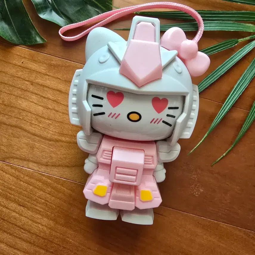 [BUNJANG] Hello Kitty x Gundam Robot Doll Keychain (Unused) / (미사용) 헬로키티 x 건담 로봇인형 키링