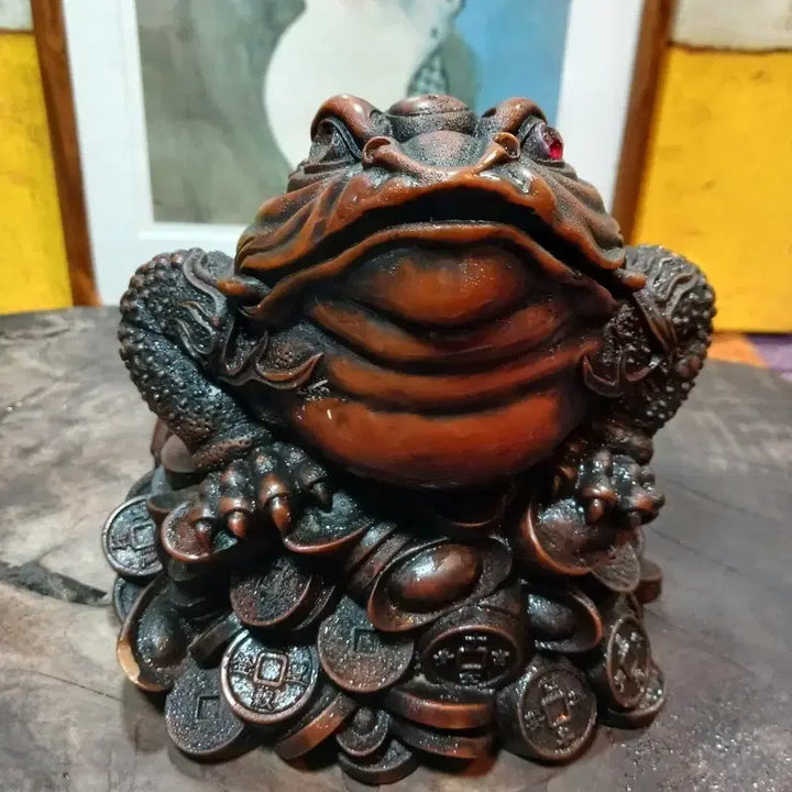 [BUNJANG] Feng Shui Golden Toad Ornament with Gold Coin Interior Decor / 금두꺼비 장식 풍수 금화 인테리어 소품