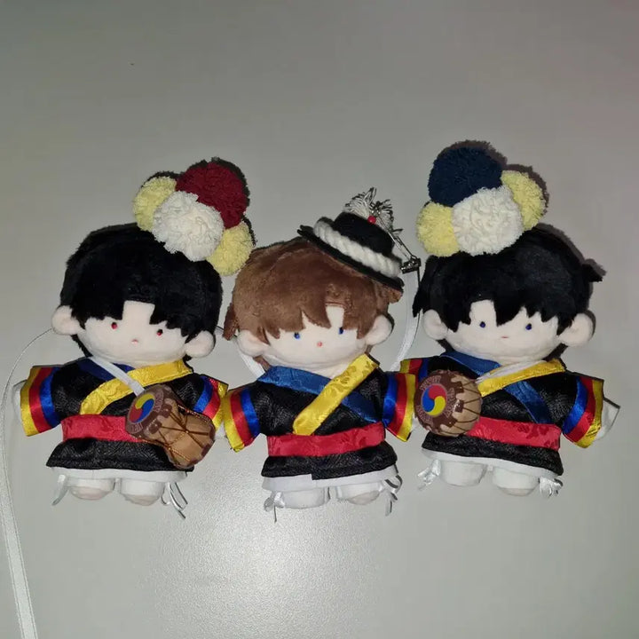 [BUNJANG] Ba-bu Agent Hyunmu 10cm Plush Set with Hanbok Outfit / 옷, 소품 포함 일괄) 괴담출근 현무 1팀 바부요원 바부재관 바부솔음 10cm 솜인형+연성술사 한복 세트
