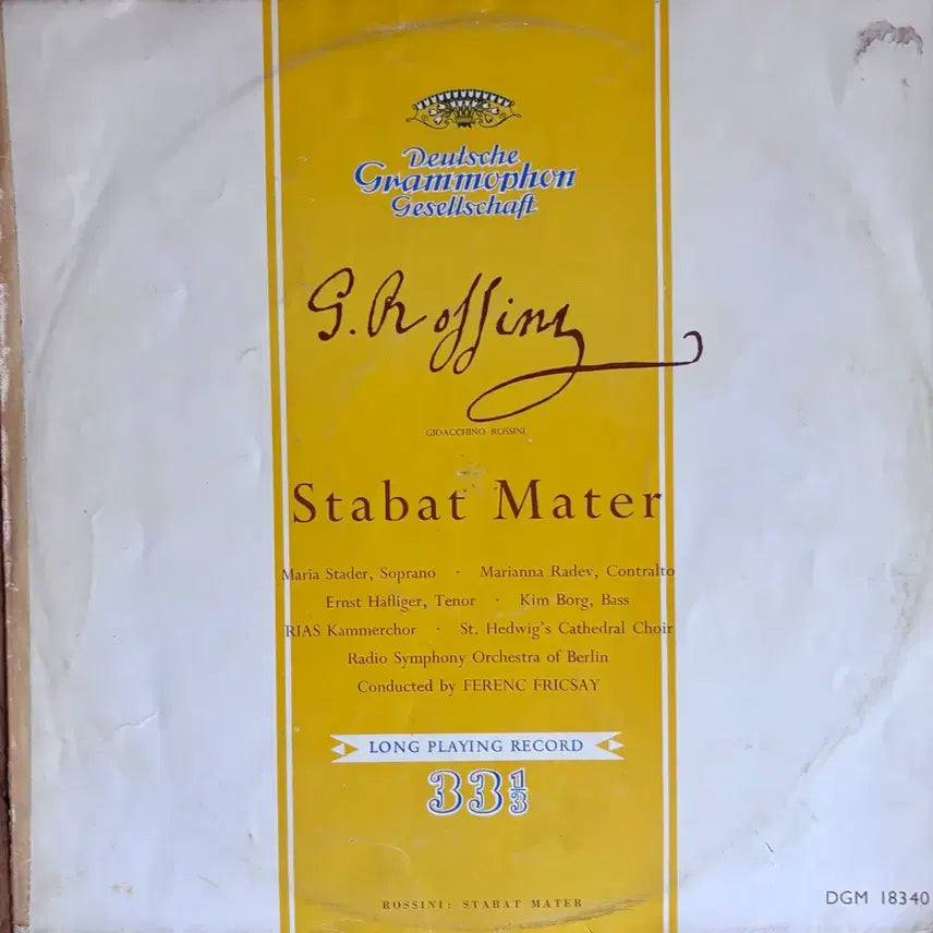 [BUNJANG] Deutsche Grammophon "Stabat Mater" LP - Ferenc Fricsay Conducting, Maria Stader / 도이체 그라모폰 스태바트 마테르 LP