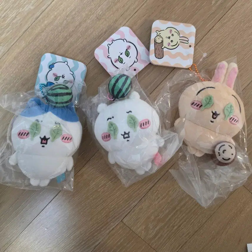 [BUNJANG] Chiikawa Watermelon Series Plush Set (Chiikawa, Hachiwara, Usagi) / 치이카와 수박 하치와레 우사기 통나무 우사기 나뭇잎 하치와레